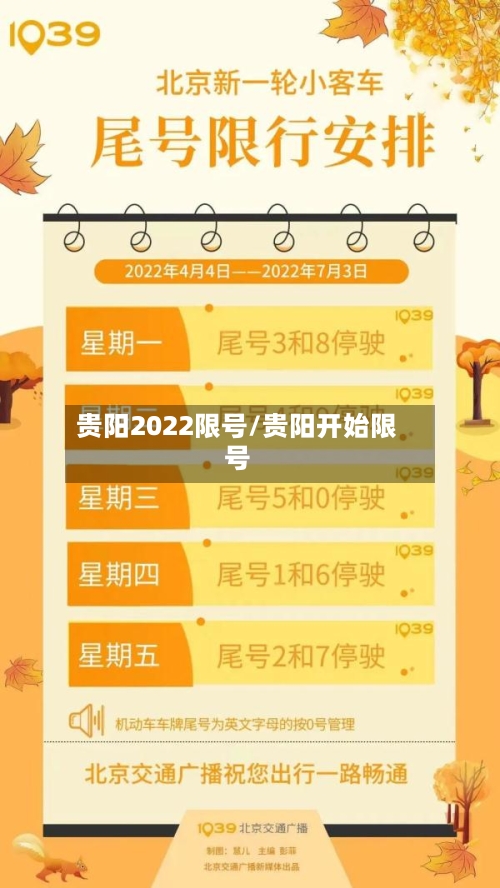 贵阳2022限号/贵阳开始限号-第3张图片