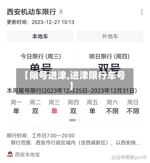 【限号进津,进津限行车号】