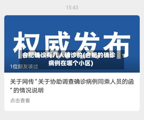 合肥确诊有几人确诊的(合肥的确诊病例在哪个小区)-第2张图片