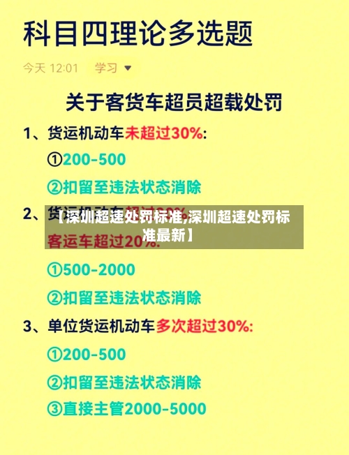 【深圳超速处罚标准,深圳超速处罚标准最新】-第2张图片