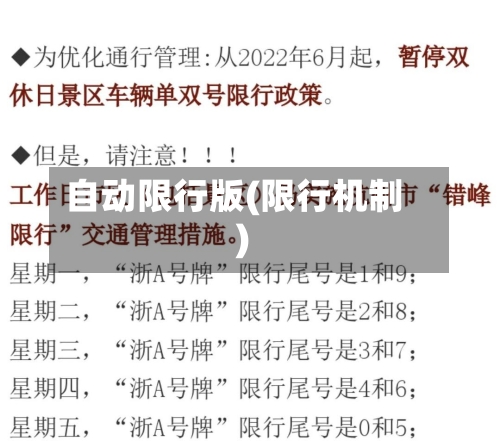 自动限行版(限行机制)-第3张图片